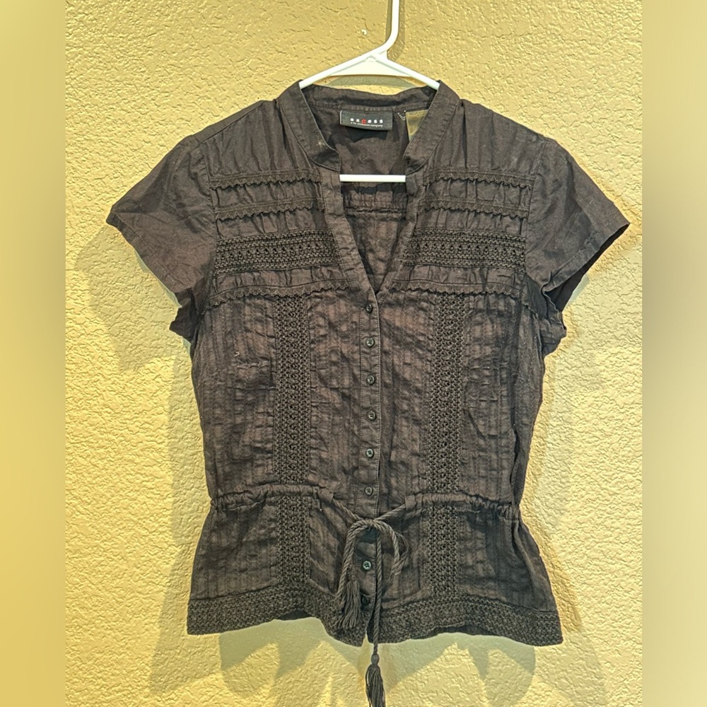 Knitted Cinch-waist Blouse